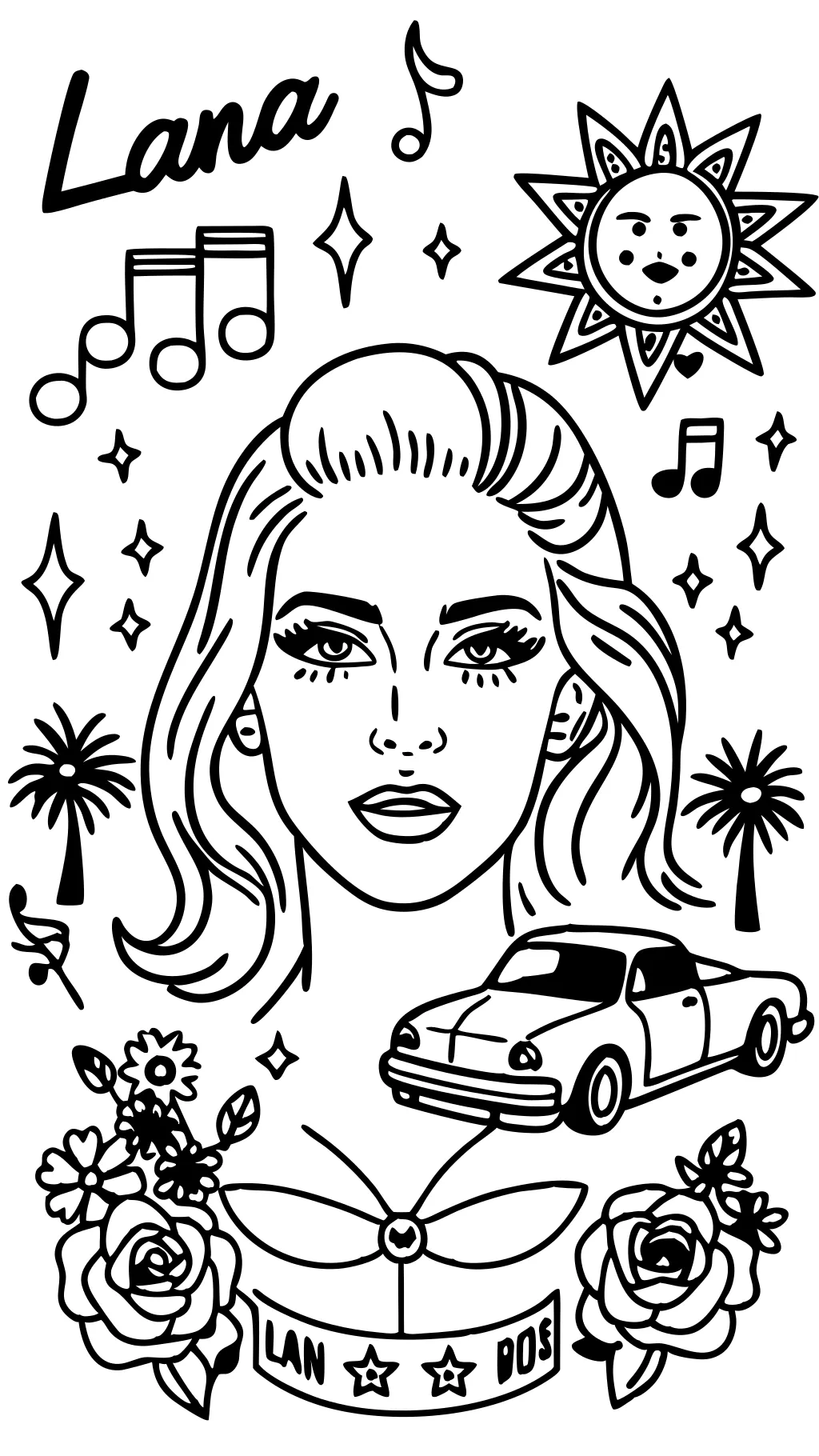 lana del rey coloring pages